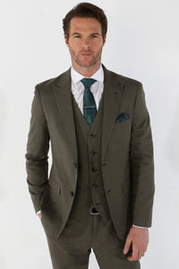 Kurt Men's Sage Green 3-Piece Tailored Fit Suit for Summer Weddings