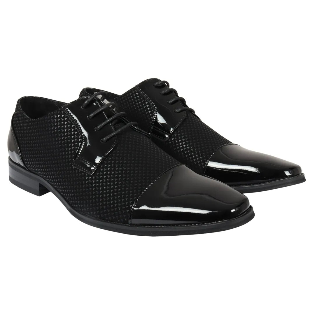 Men's Black Lace Up Derby Shoes