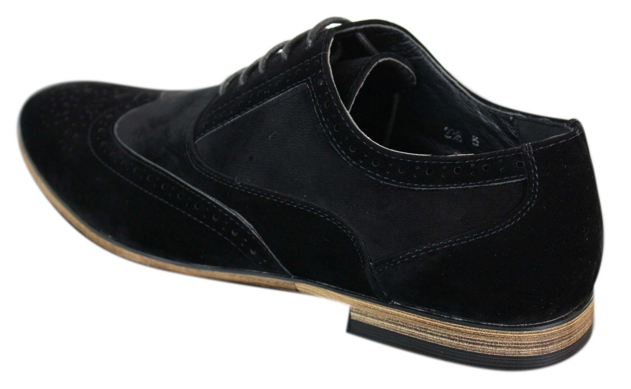 Patron 238 Mens Suede Leather Brogues Smart Casual Red Brown Navy Black Laced Shoes Retro