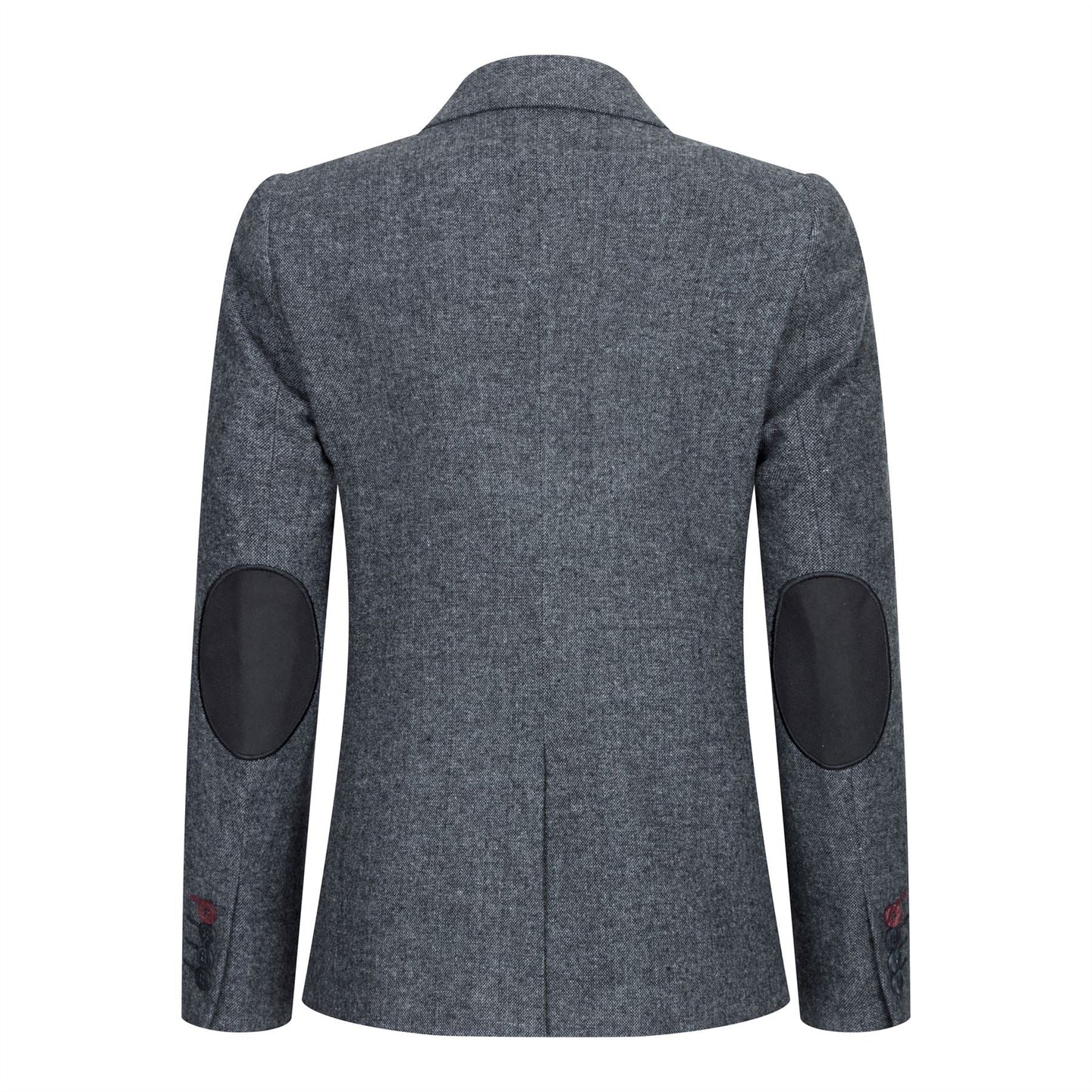 Womens Blazer Suit Wool Tweed Elbow Patch 1920s Vintage Classic Grey