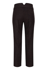 Womens Tweed Herringbone Trousers Brown 1920s Vintage Tailored Classic Smart