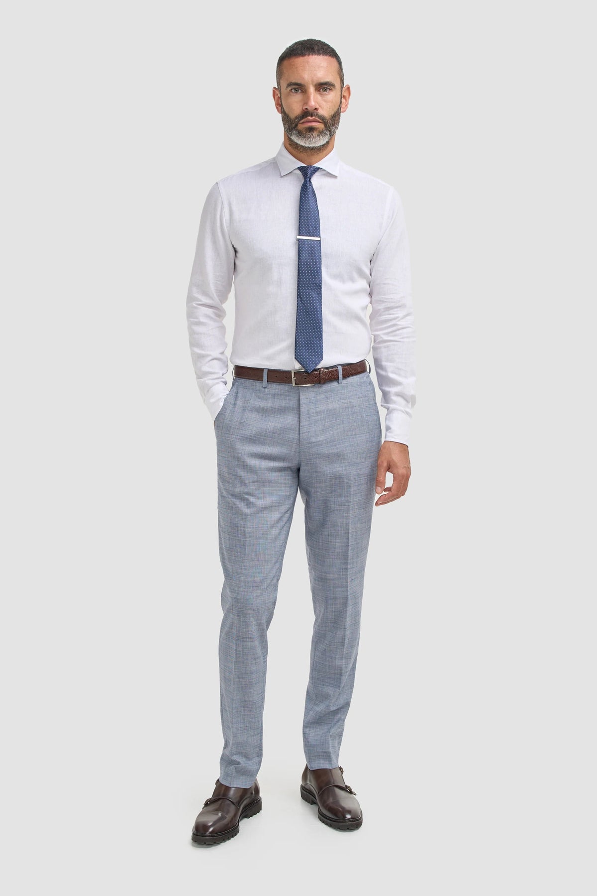 Heren blauwe geruite vintage broek - Cavani Miles
