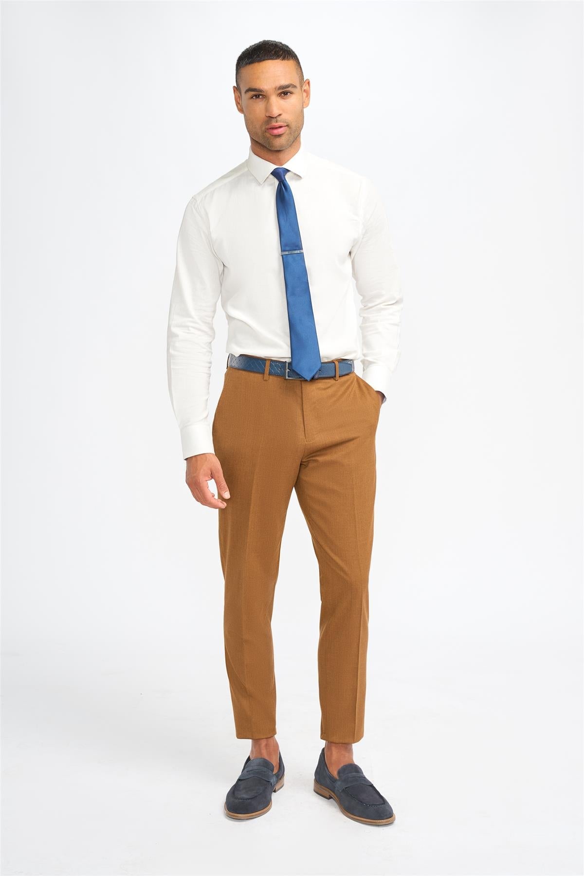James - Heren Camelbruine Formele Broek