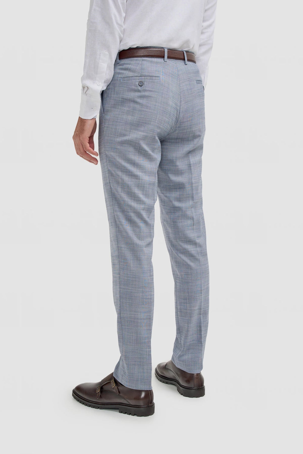 Heren blauwe geruite vintage broek - Cavani Miles