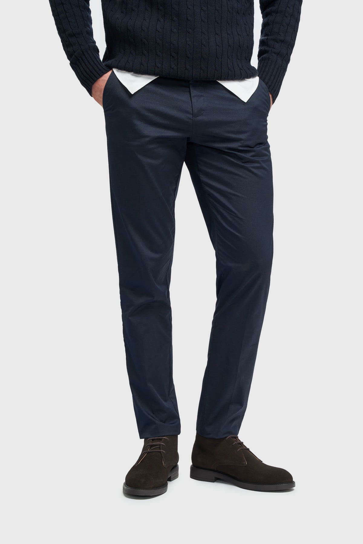 Mario - Klassieke zomerbroek voor heren in marineblauw