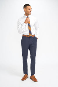 Malibu - Heren marineblauwe formele broek