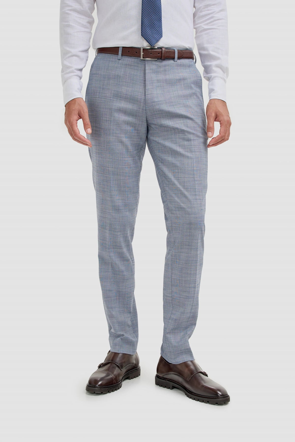 Camden - Herenbroek met blauw ruitpatroon