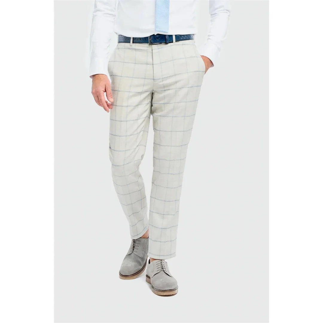 Gabriel - Heren Grijs Geruite Broek