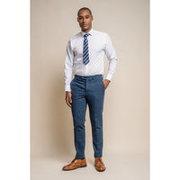 Heren blauw geruite tweed broek - Cavani Carnegi
