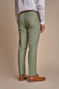 Caridi - Heren Sage Green Geruite Broek