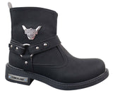 Mens Cowboy Motorcycle Riding Boots Nubuck PU Leather