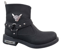 Mens Cowboy Motorcycle Riding Boots Nubuck PU Leather