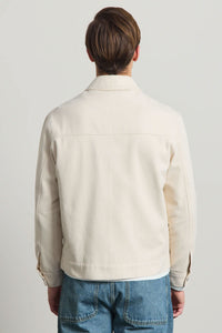 Beige katoenen twill herenjas - Truckeroverhemd