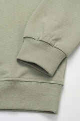Herensweatshirt met ronde hals, lange mouwen en stretch, gemaakt van een saliegroene katoenmix.