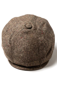 8-delige Baker Boy-pet Shelby-hoed van wollen tweed, klassiek bruin scheermes