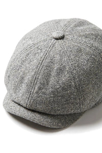 8-delige Baker Boy-pet Shelby-hoed van wollen tweed, klassiek lichtgrijs scheermes