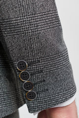 Heren grijs Glen Check 3-delig pak