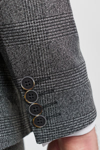 Heren grijs Glen Check 3-delig pak