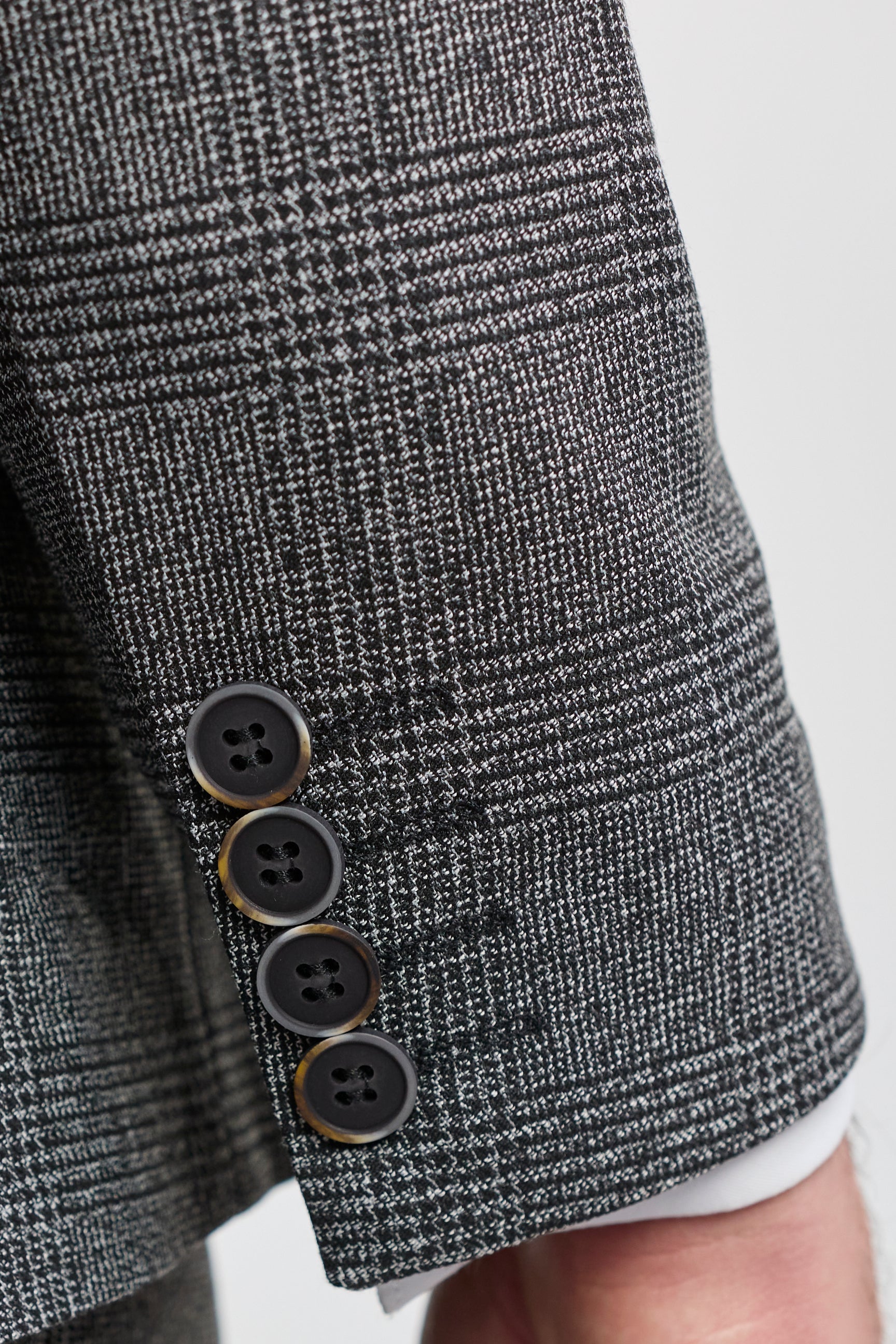 Heren grijs Glen Check 3-delig pak