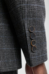 Heren grijs tartan ruit 3-delig pak