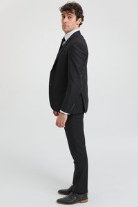 Paul Andrew Parker - Heren 3-delig zwart op maat gemaakt compleet pak Klassiek portier Rouwbegrafenis