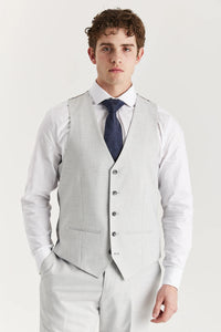 Belmont - Heren Zilverkleurig Tailored Fit Vest