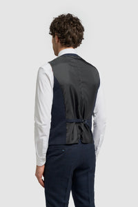 Caridi - Heren Tweed Marineblauw Vest