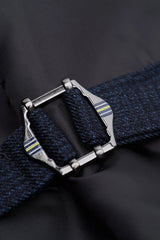 Caridi - Heren Tweed Marineblauw Vest