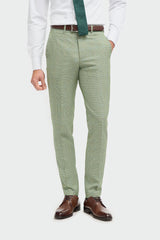 Caridi - Heren Sage Green Geruite Broek