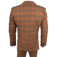 IM11 - Men's 3 Piece Brown Check Suit