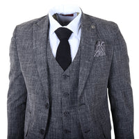 IM33 - Zwart driedelig herenpak met getailleerde pasvorm