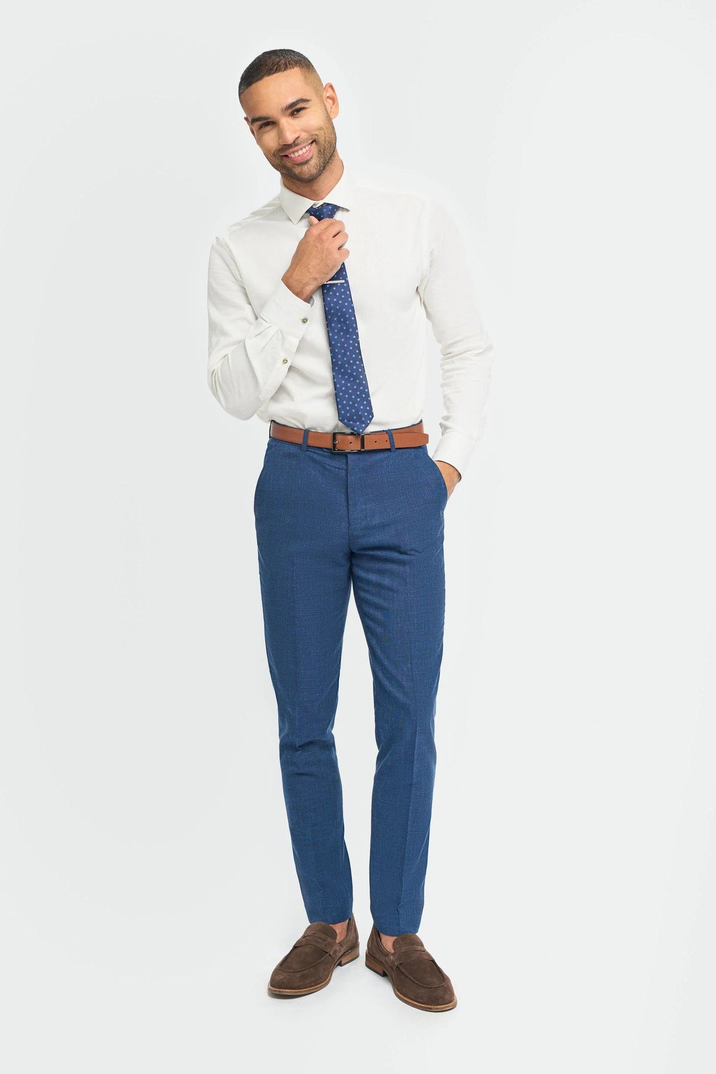 Miami - Heren Blauwe Crosshatch Broek