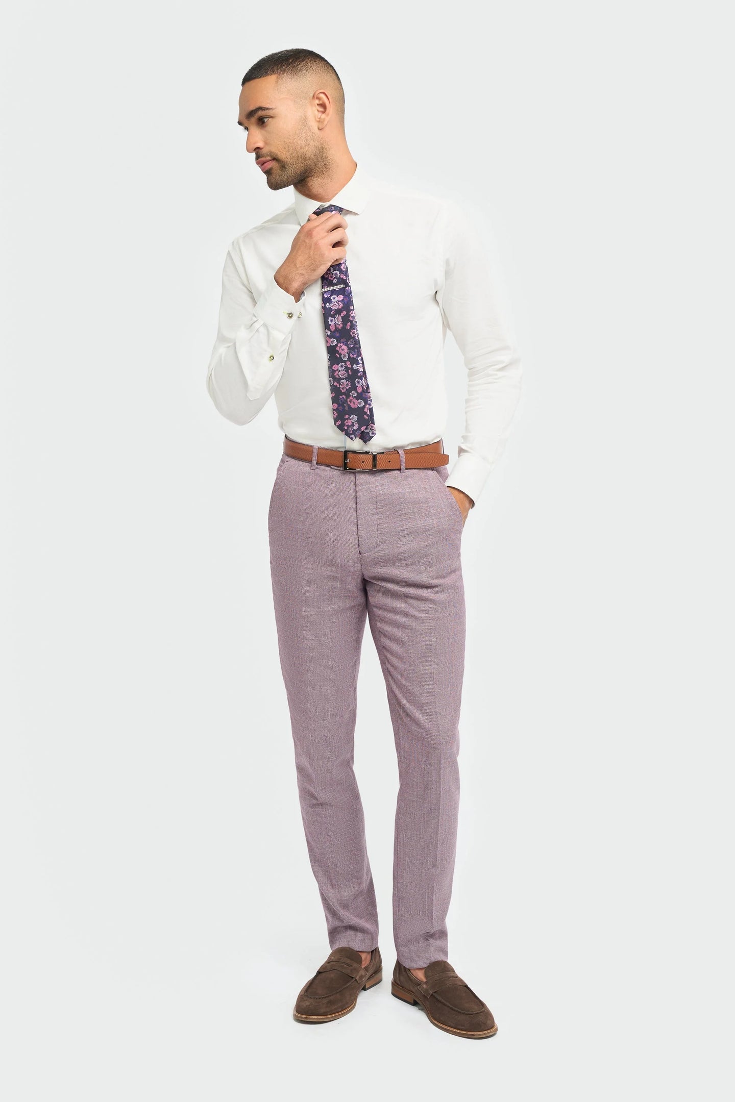 Miami - Roze Crosshatch zomerbroek voor heren