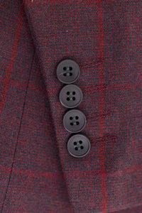 Heren 3-delig pak wollen tweed pruim wijn ruit jaren 20 Gatsby