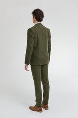 Heren 3-delig pak wollen tweed groen blauw bruin ruit jaren 20 Gatsby