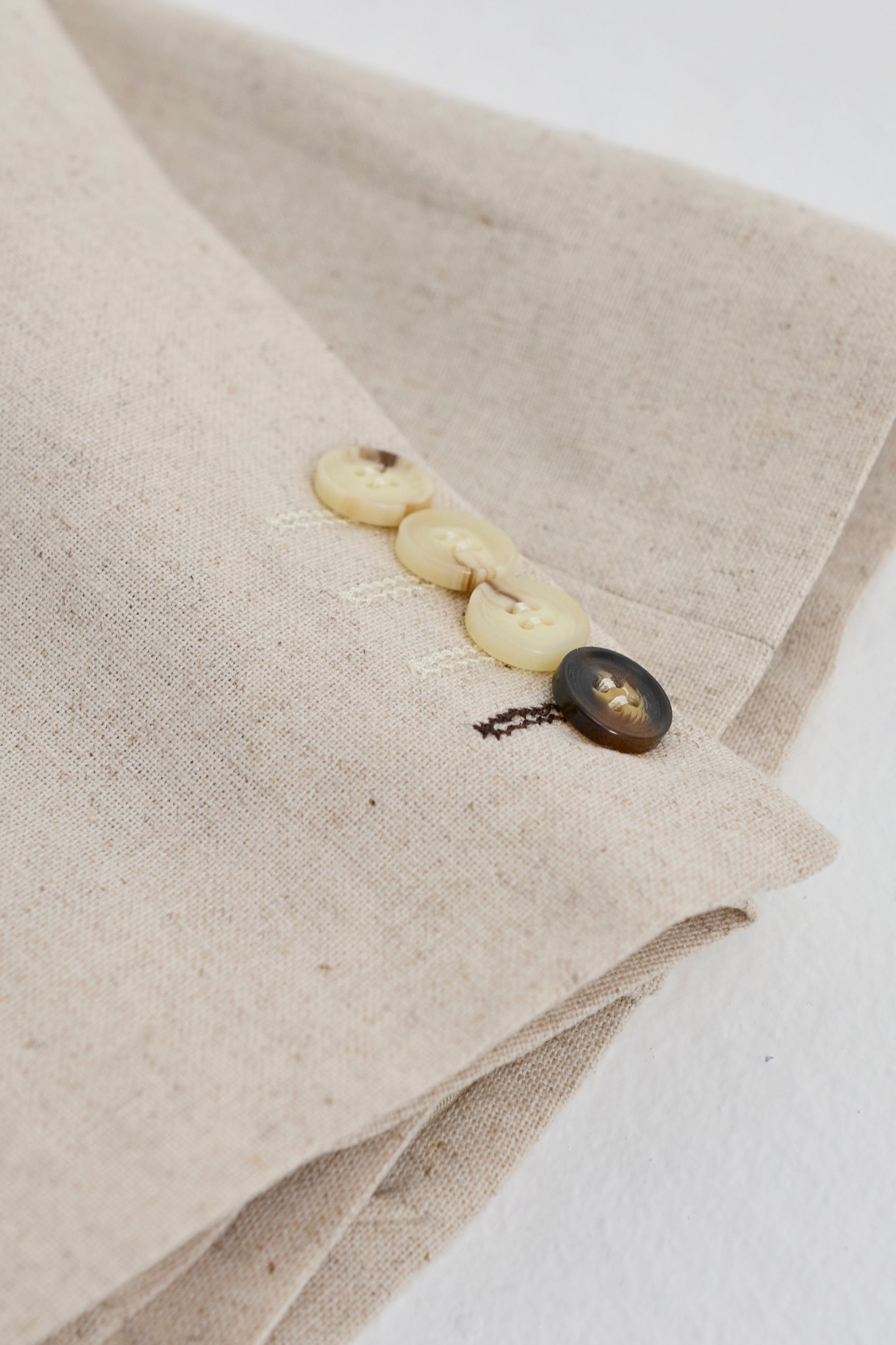 TP-21 Heren beige 3-delig linnen zomertrouwpak