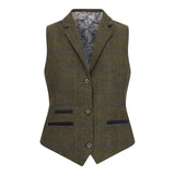 TPSTZ71 - Dames olijfgroen tweed gilet