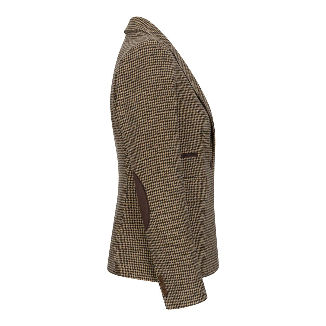 TPW-20 - Dames wolmix bruine pied-de-poule tweed blazer