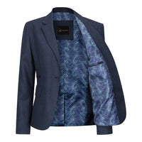 TPW52 - Marineblauw 3-delig Prince of Wales-ruitpak voor dames