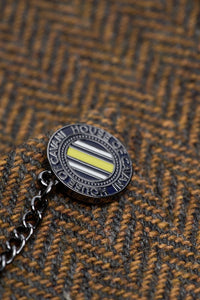 Thomas - Heren bruin 3-delig wolmix tweed pak