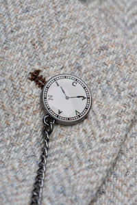 Thomas - Heren grijs 3-delig wolmix tweed pak