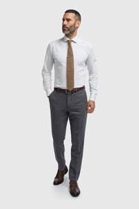 Thomas - Heren marineblauw 3-delig wolmix tweed pak