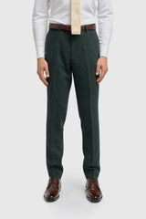 Thomas - Olijfgroen 3-delig wolmix tweedpak