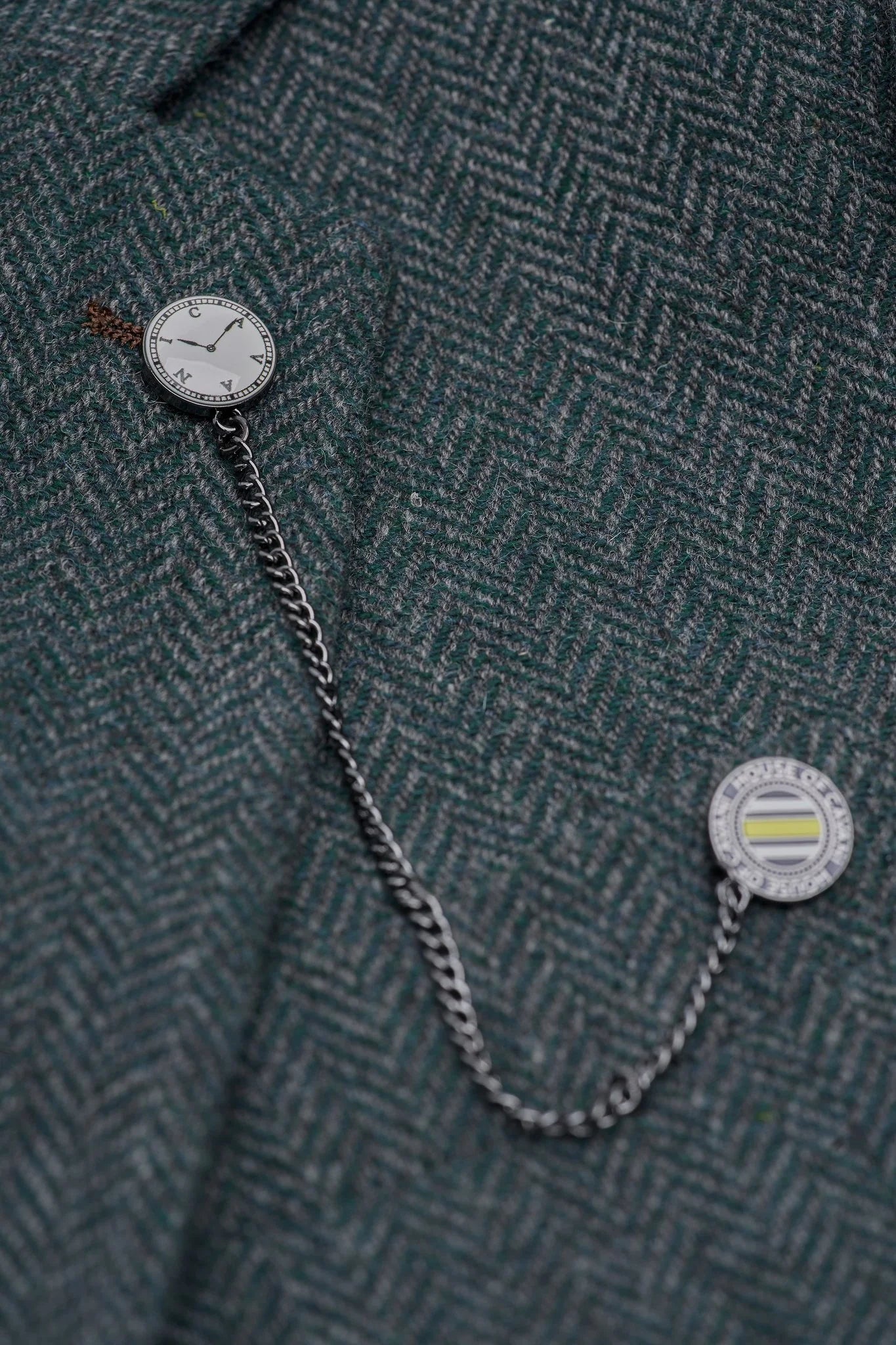 Thomas - Olijfgroen 3-delig wolmix tweedpak