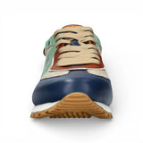 Aglae 02 - Grijze en blauwe leren sneakers voor heren