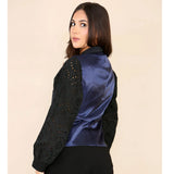 Dames Tweed Geruit Vest Blauw Pak