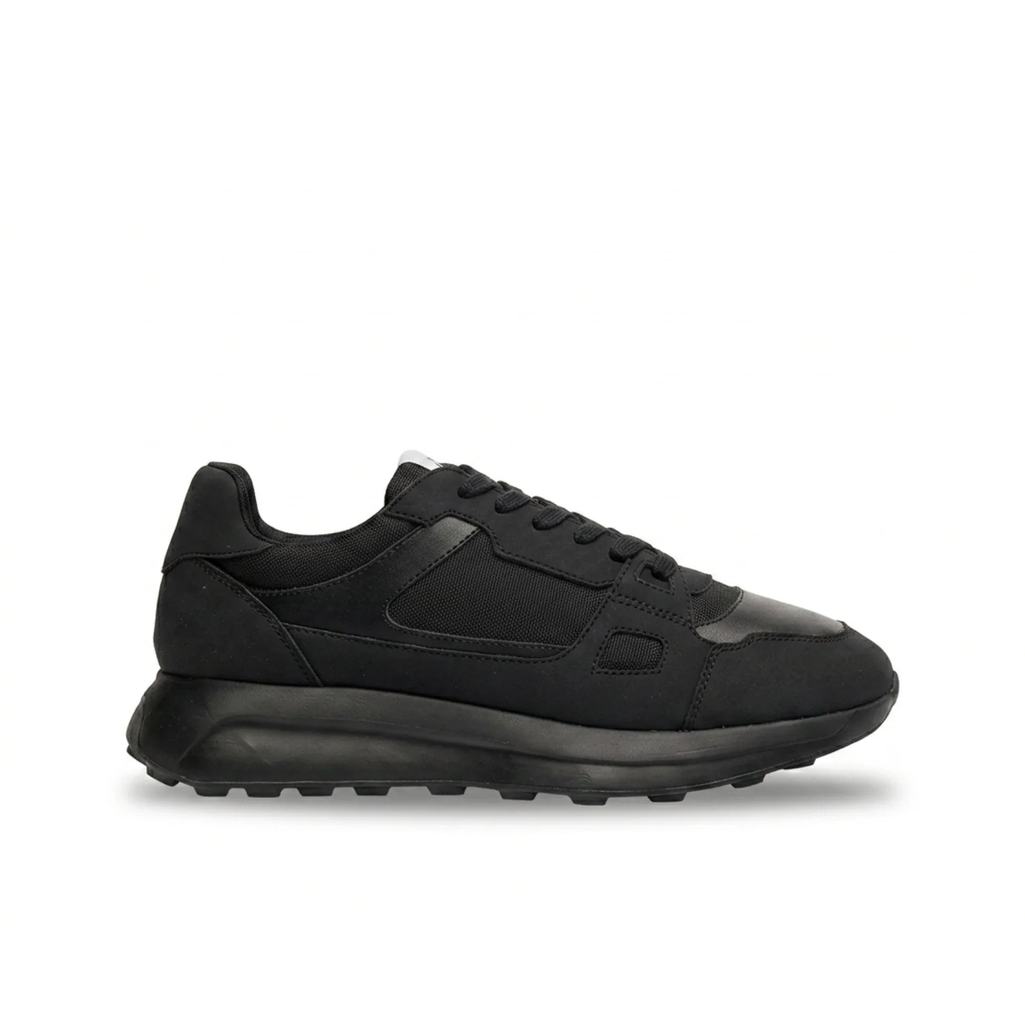 Albany - Zwarte, ademende mesh casual sneakers voor heren