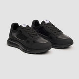 Albany - Zwarte, ademende mesh casual sneakers voor heren