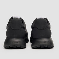 Albany - Zwarte, ademende mesh casual sneakers voor heren