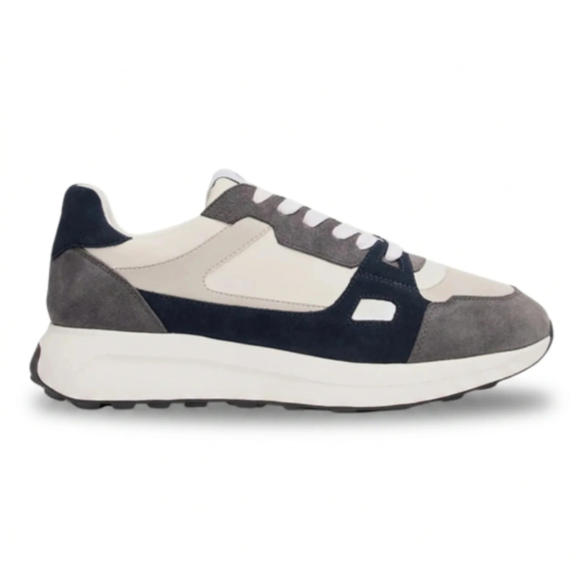 Albany - Grijze, ademende mesh casual sneakers voor heren